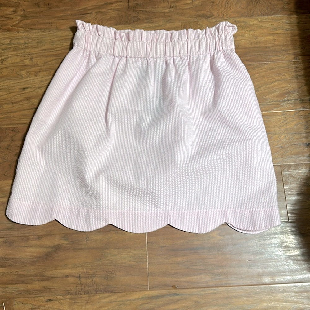 BNWT lauren James pink and white seersucker scallop skirt